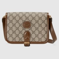 Gucci Mini GG Supreme Shoulder Bag with Interlocking G