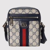 Gucci Ophidia GG Messenger Bag In Blue GG Supreme Canvas