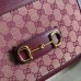 Gucci 1955 Horsebit Small Bag In Burgundy GG Canvas