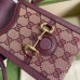 Gucci Horsebit 1955 Mini Bag In Bordeaux GG Canvas