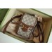 Gucci Horsebit 1955 Mini Bag In GG Canvas with Brown Trim