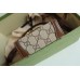 Gucci Horsebit 1955 Mini Bag In GG Canvas with Brown Trim