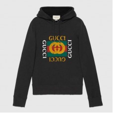 Gucci Men Oversize Sweatshirt With Gucci Logo In 100% Cotton-Black