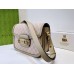 Gucci Horsebit 1955 Small Shoulder Bag In White Jumbo GG Canvas