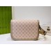 Gucci Horsebit 1955 Small Shoulder Bag In White Jumbo GG Canvas