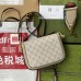 Gucci Horsebit 1955 Mini Bag In White GG Canvas