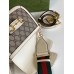 Gucci Horsebit 1955 Mini Bag In GG Supreme With White Trim