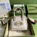 Gucci Horsebit 1955 Mini Top Handle Bag In White Supreme Canvas