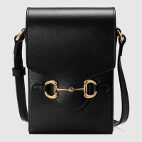 Gucci Horsebit 1955 Mini Bag In Black Calfskin