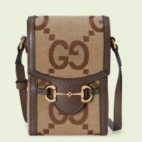 Gucci Horsebit 1955 Mini Bag In Jumbo GG Canvas