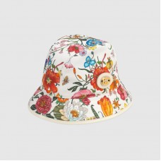 Gucci Fedora hat with Flora print Ivory