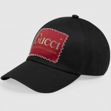 Gucci Cotton baseball hat with Gucci label black