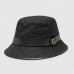 Gucci black GG canvas bucket hat with Double G