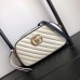 Gucci GG Marmont Small Camera Bag In White Diagonal Leather