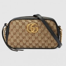 Gucci Original GG Marmont Small Camera Bag With Black Trim