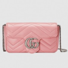 Gucci Pastel Pink GG Marmont Matelasse Super Mini Bag