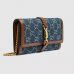 Gucci Jackie 1961 Chain Wallet Bag Washed GG Denim Blue