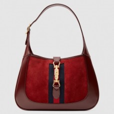 Gucci Jackie 1961 Small Hobo Bag In Red Suede Leather