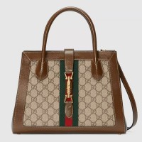 Gucci Jackie 1961 Medium Tote Bag In Beige GG Canvas