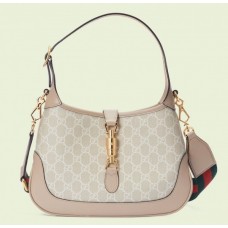 Gucci Jackie 1961 Small Hobo Bag In White Supreme Canvas