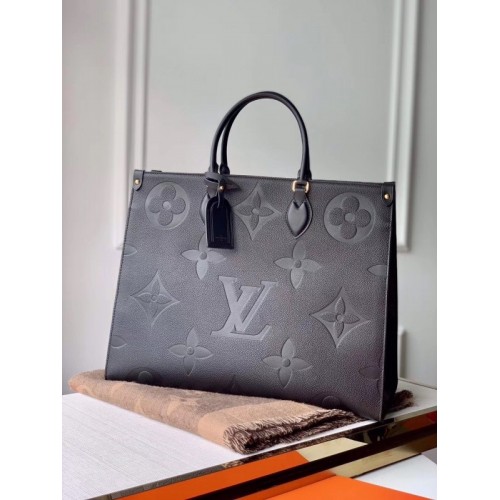 LOUIS VUITTON Tote Bag M44925 On-the-go GM Monogram Empreinte Black Bl –