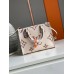 Louis Vuitton M45654 LV OnTheGo PM tote Bag in Cream/Bois de Rose Pink Monogram Empreinte leather