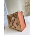 Louis Vuitton OnTheGo GM Bag In Raffia With Brown Leather M57644