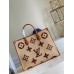 Louis Vuitton OnTheGo GM Bag In Raffia With Brown Leather M57644