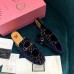 Gucci Princetown Slippers In Blue GG Velvet