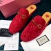 Gucci Princetown Slippers In Red GG Velvet