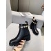 Gucci Ankle Boots In Black Leather with Crystals