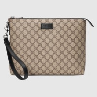 Gucci Beige GG Supreme Portfolio Pouch