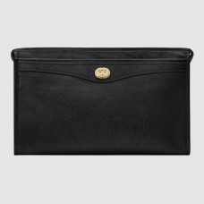 Gucci Black Portfolio Pouch Bag With Interlocking G