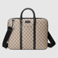 Gucci Men's Briefcase In Beige GG Supreme Canvas