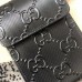 Gucci Mini Messengers Bag In Black GG Embossed Leather