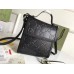 Gucci Messengers Bag In Black GG Embossed Leather