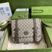 Gucci Beige GG Messenger Bag with Double Belts