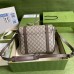 Gucci Beige GG Messenger Bag with Double Belts