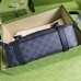 Gucci Black GG Messenger Bag with Double Belts