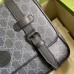 Gucci Black GG Messenger Bag with Double Belts