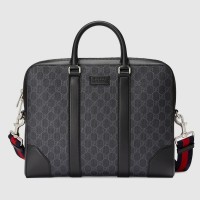 Gucci Men's Briefcase In Black GG Supreme Canvas