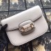 Gucci 1955 Horsebit Shoulder Bag In White Leather