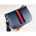 Gucci 1955 Horsebit Shoulder Bag In Blue Leather