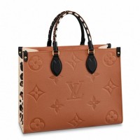 Louis Vuitton Onthego MM Tote Bag Raffia M57707 Monogram Hand