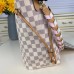 Louis Vuitton LV Neverfull MM N50047 Damier Azur with Pink Braided Strap