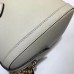 Gucci White Leather Ophidia Medium Boston Bag