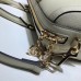 Gucci White Leather Ophidia Medium Boston Bag