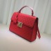 Gucci Red Medium Padlock Signature Top Handle Bag