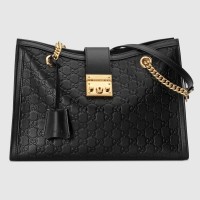 Gucci Black Padlock Gucci Signature Medium Shoulder Bag