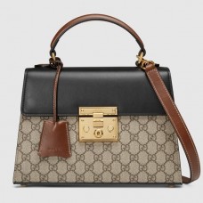 Gucci Black Small Padlock GG Supreme Top Handle Bag